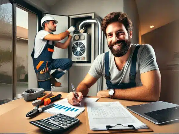 uomo felice perché usufruisce del bonus pompa di calore